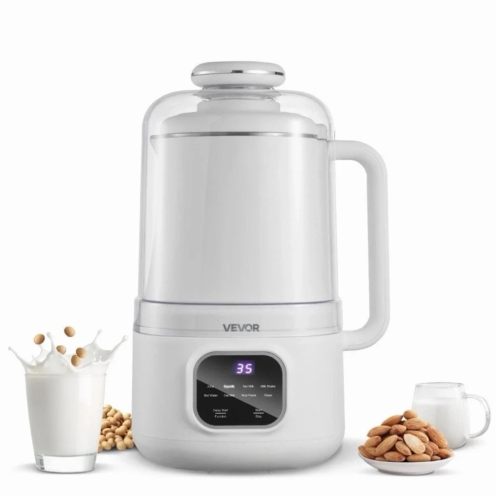 VEVOR 8-in-1 Nut Milk Maker 34 oz Soy Milk Maker 200W Blender Oat Nut Soy Juice